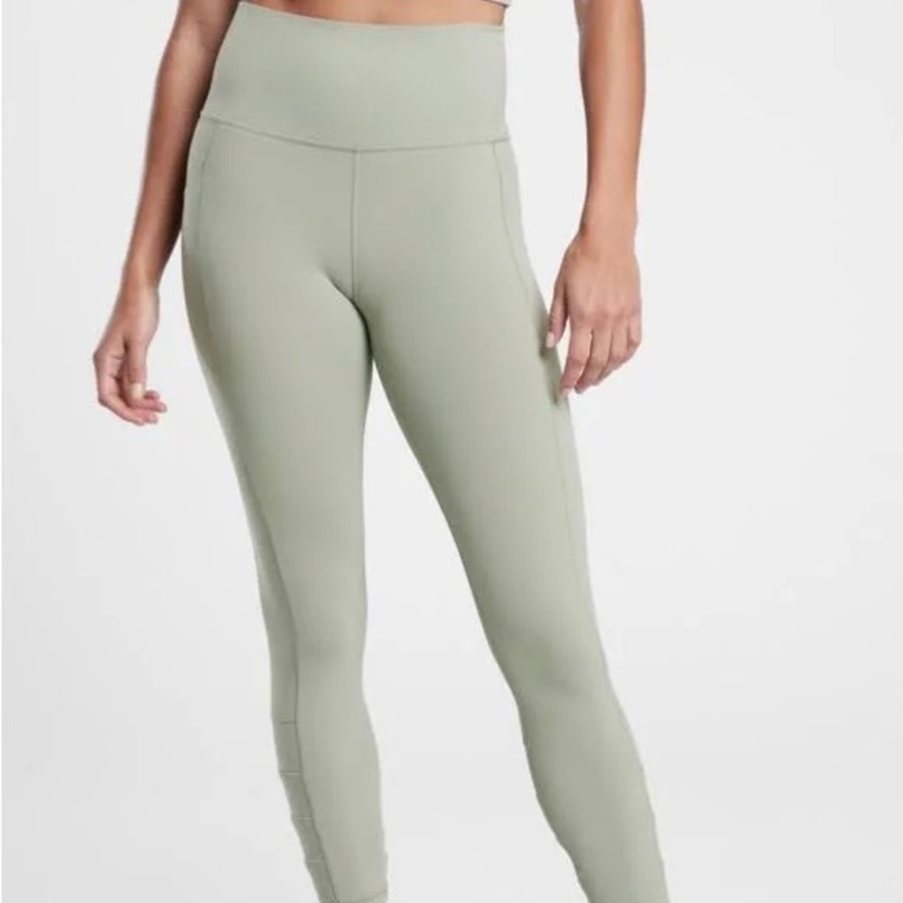 Athleta Blue High-Waist Leggings with Stretchy Fit
